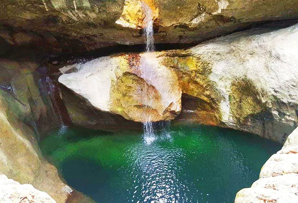 Crystal-clear pools near Bulalakao Cave. One of the tourist spots in Kapangan.